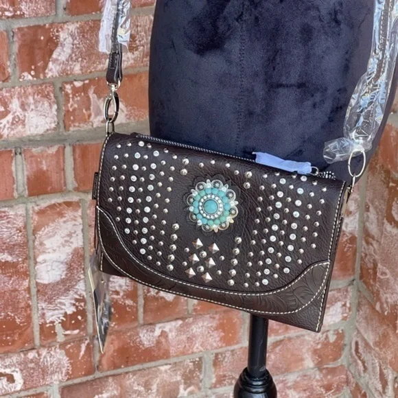 Montana west American bling clutch crossbody bag - Picture 2 of 16